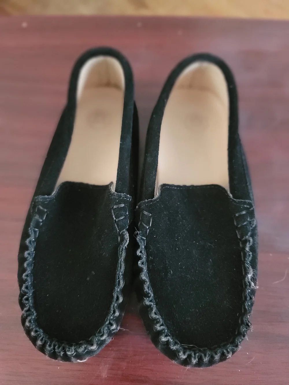 Classic kids Black Soft Suede Leather Slip On.